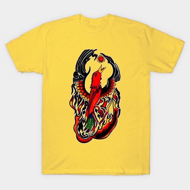 Phoenix on Fire T-Shirt by BlakCircleGirl